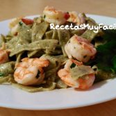 foto tagliatelle con gambas al ajillo